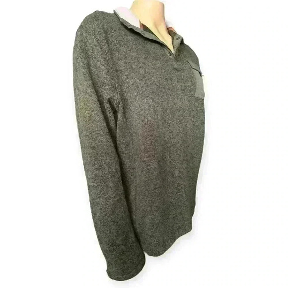 Woolrich women’s Pullover Quarter Button Jacket Top Sz Medium Green Sweater - Picture 4 of 11